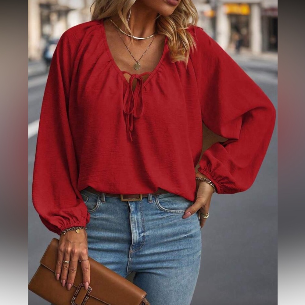 Elegant Red Women's Top
